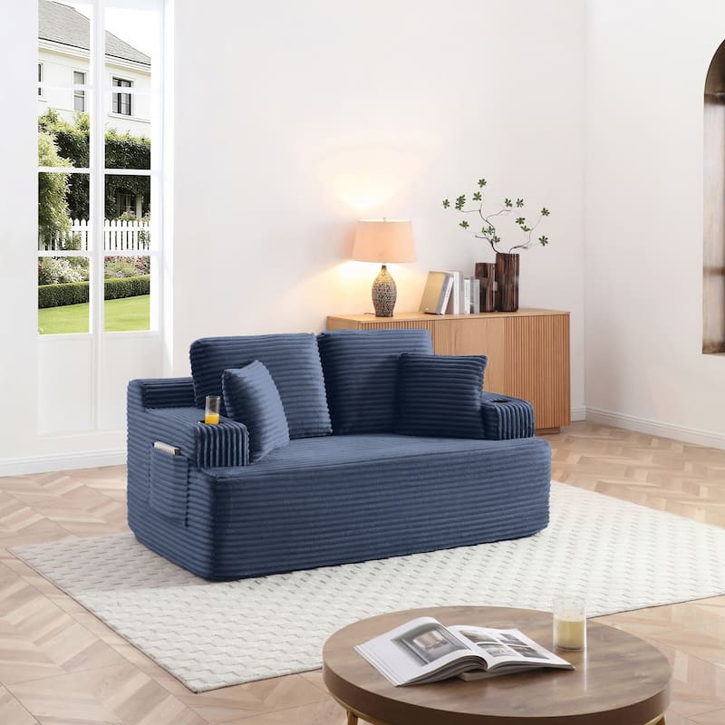 66.5''Boneless Sofa Couch with 2 Pillows Extra