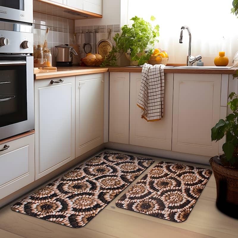 Ray Star Wear-Resistant Printed Kitchen mat Great delightful Pebble