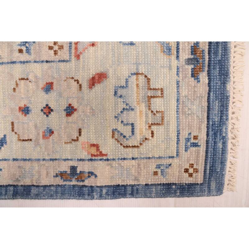 ECARPETGALLERY Hand-knotted Modern Oushak Dark Blue Wool Rug - 7'11 x 10'3