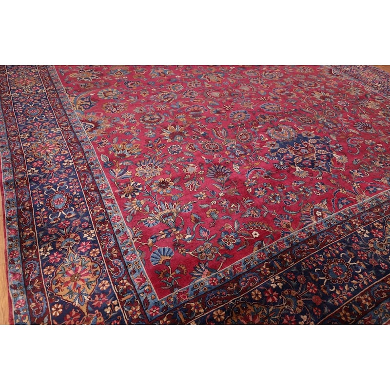 Pre-1900 Antique Kerman Ravar Persian Rug Hand-Knotted Wool Carpet - 11'10"x 21'2"