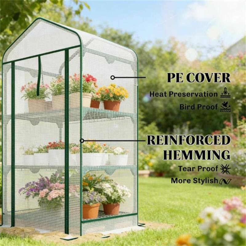 Mini Greenhouse, Plant Rack - white