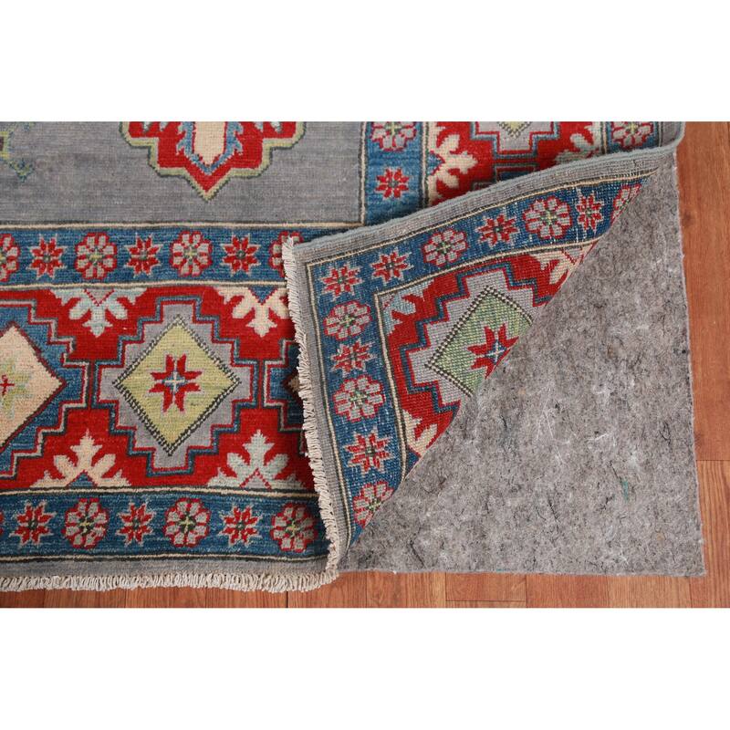 Hand Knotted Oriental 100% Wool Carpet Traditional Medallion Greys & Charcoal Kazak Area Rug - 10' 6'' X 7' 11''