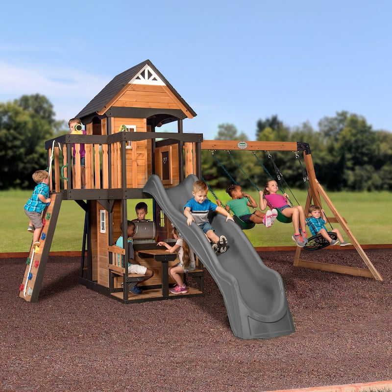 Backyard Discovery Canyon Creek Swing Set - Kids - Brown