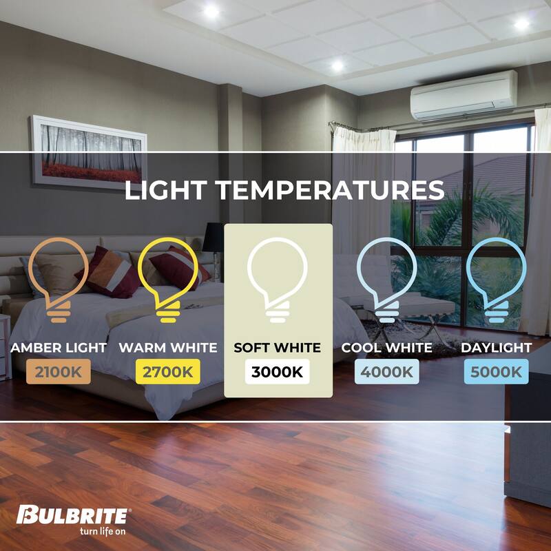 Bulbrite Pack of (2) LED 3" Round Recessed Downlight Fixture with Metal Jbox & Baffle, 50W Equivalent