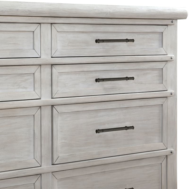 Tiwo Transitional White 56-inch Wide 8-Drawer Solid Wood Dresser by Furniture of America