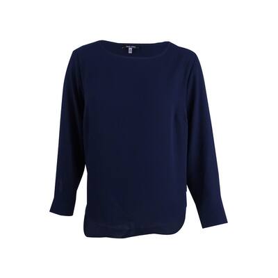 Nine West Women's Plus Size Roll Sleeve Top