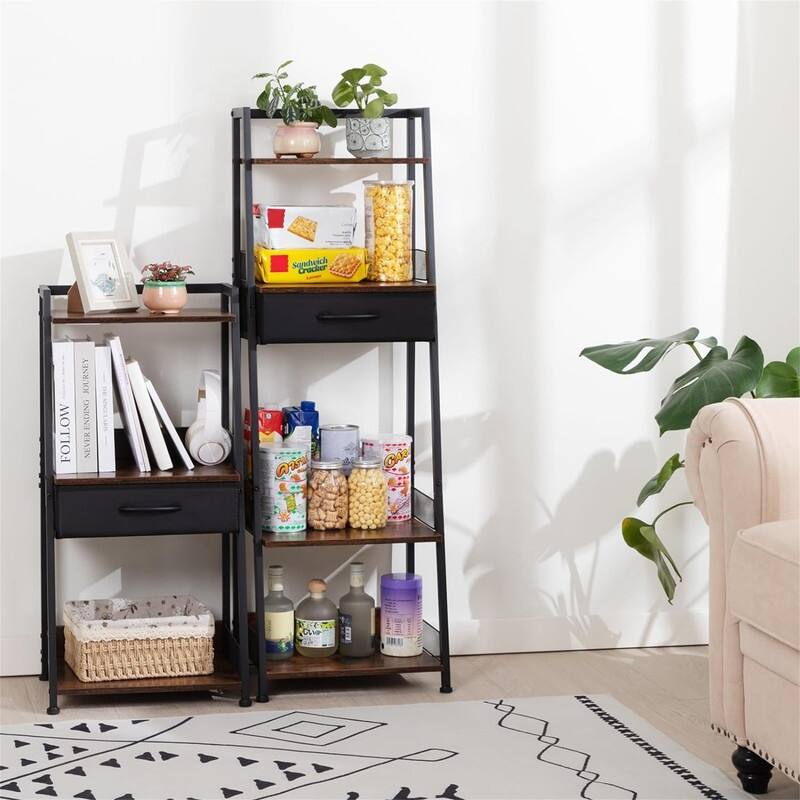 4 Tier Bathroom Ladder Shelf - 11.22"D x 14.88"W x 44.29"H