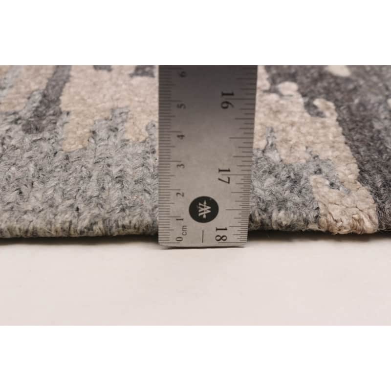 ECARPETGALLERY Hand-knotted Tangier Grey Wool Rug - 4'11 x 7'8