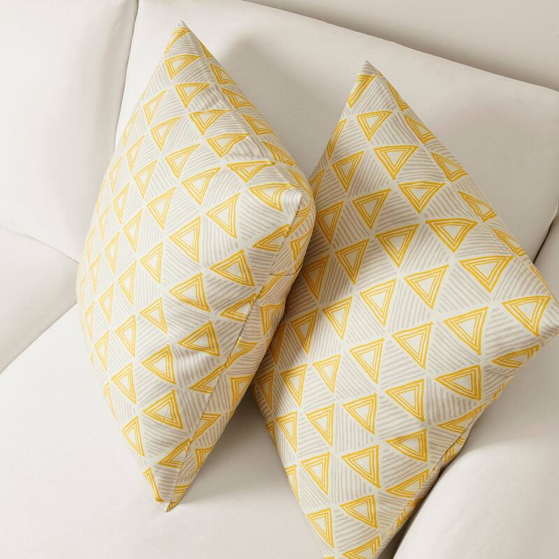 Exclusive Fabrics Printed Cotton Throw Pillow Covers 18 X 18 - Textured Decorative Pillow Covers (Set of 2)