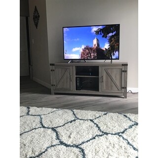 The Gray Barn Firebranch 58-inch Barn Door TV Stand Console, Rustic Entertainment Center - 58 x 16 x 24h