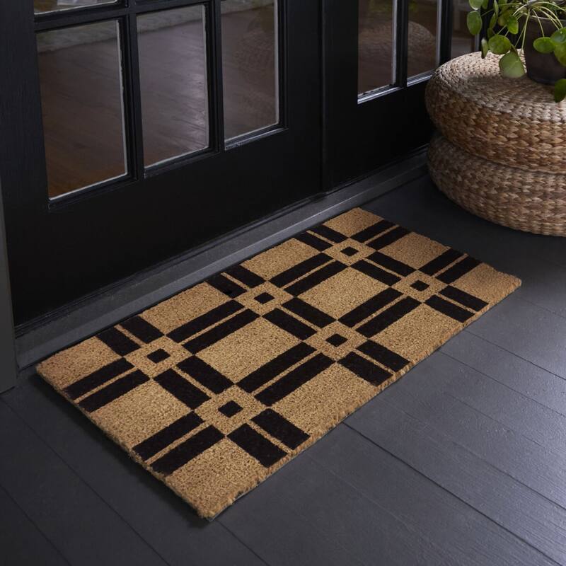 Classic Geo Transitional 18" x 30" Doormat - 18" x 30" - 18" x 30" - Black