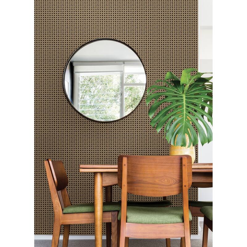 NuWallpaper Honey Rattan Caning Peel & Stick Wallpaper