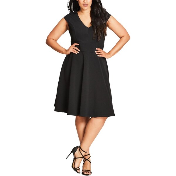Shop City Chic Womens Plus Cocktail Dress Cap Sleeves Fit ...