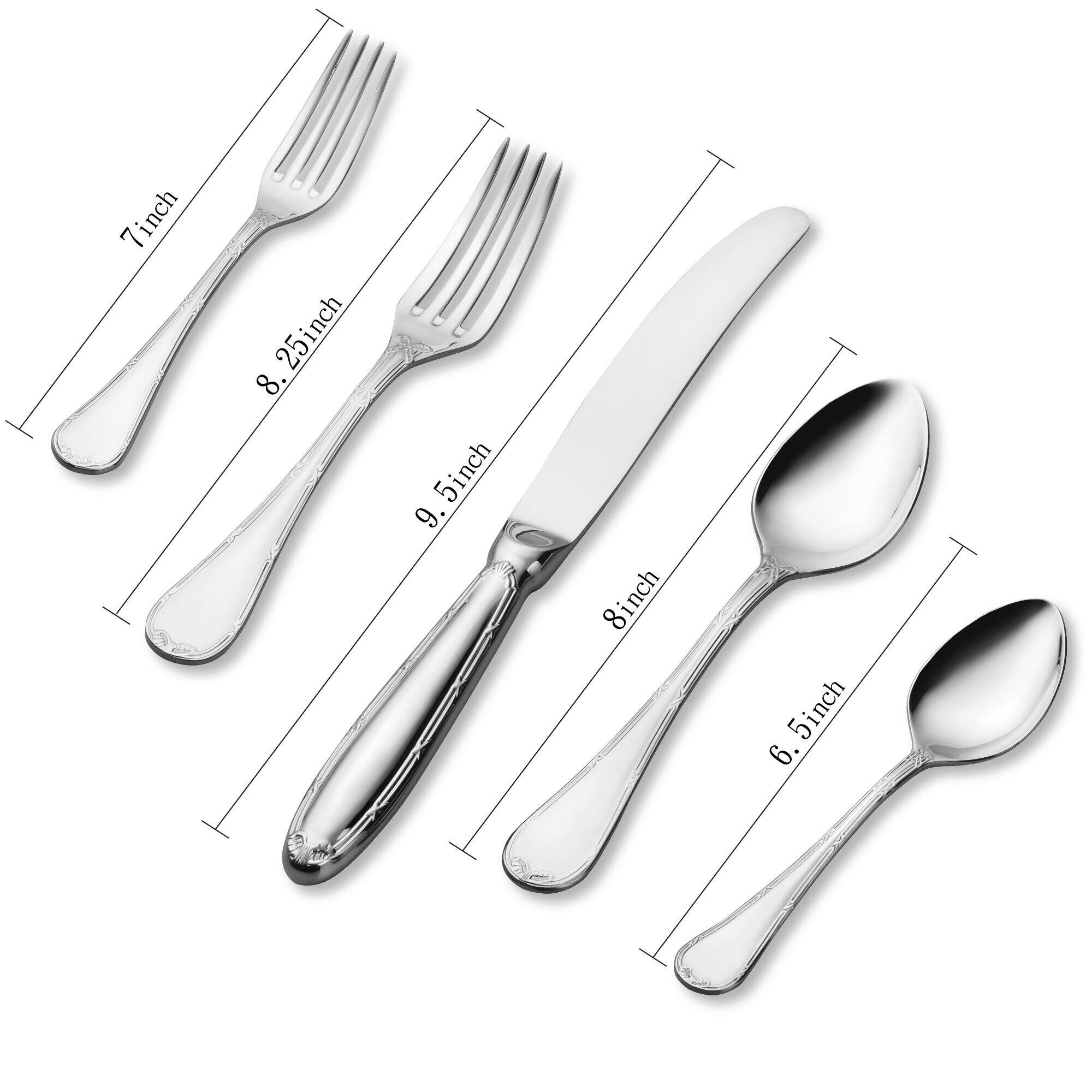 UPware 20Piece 18/8 Stainless Steel Flatware Set with Shell Edge