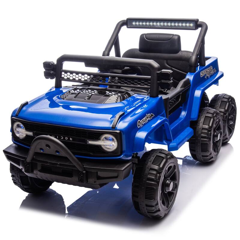 12V Kids Ride On 6-Wheel electric truck car W/Parents Control,Six-Wheel Suspension,Four motors,Power display,Searchlight