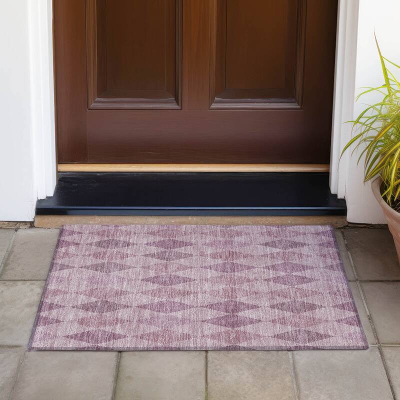 Para Stylish Geometric Weather Resistant Versatile Elegance Outdoor Rug