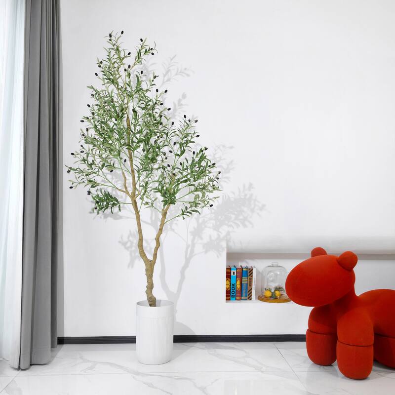 Artificial Olive Tree Indoor, 7FT Tall Fake Plants for Office Decor