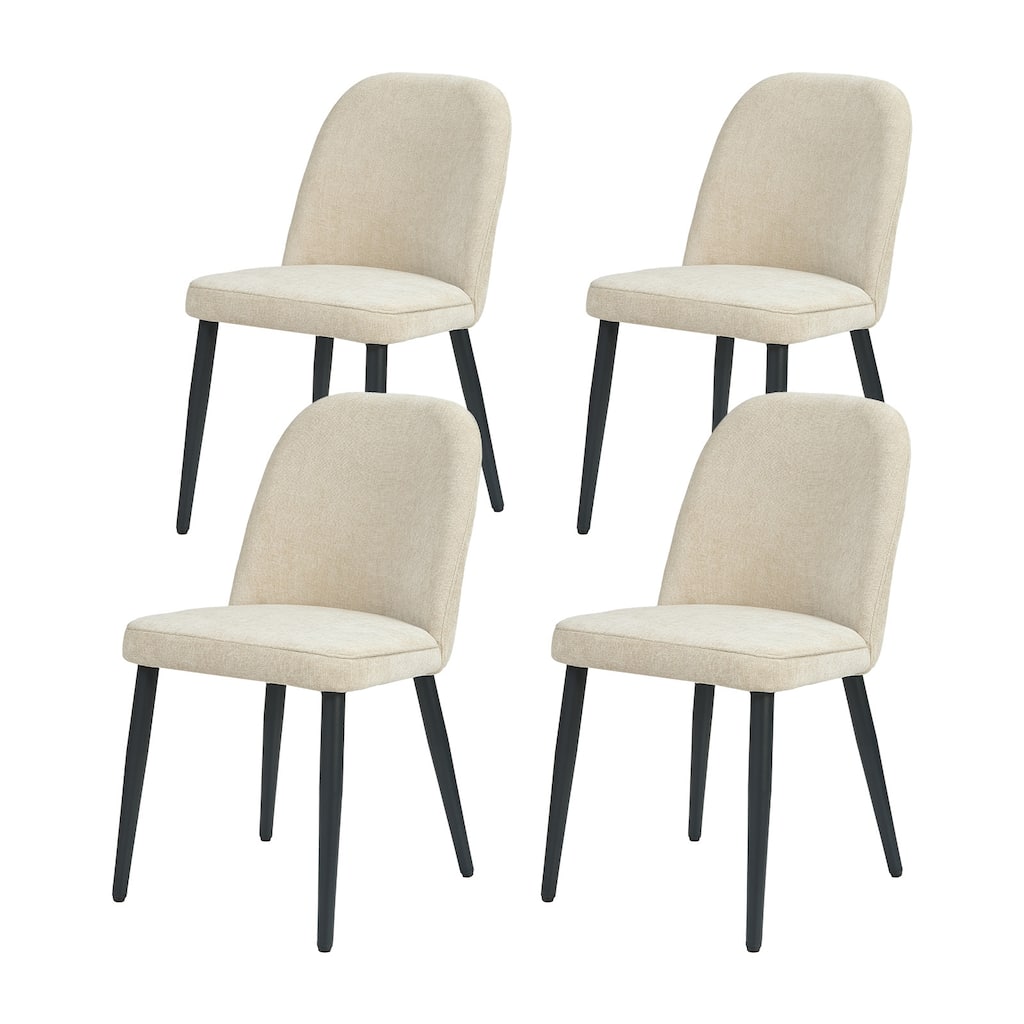Fabric Identities Chair with Metal Legs, Armless Chair Set of 4 for Kitchen, Restaurant, Living, Meeting Room