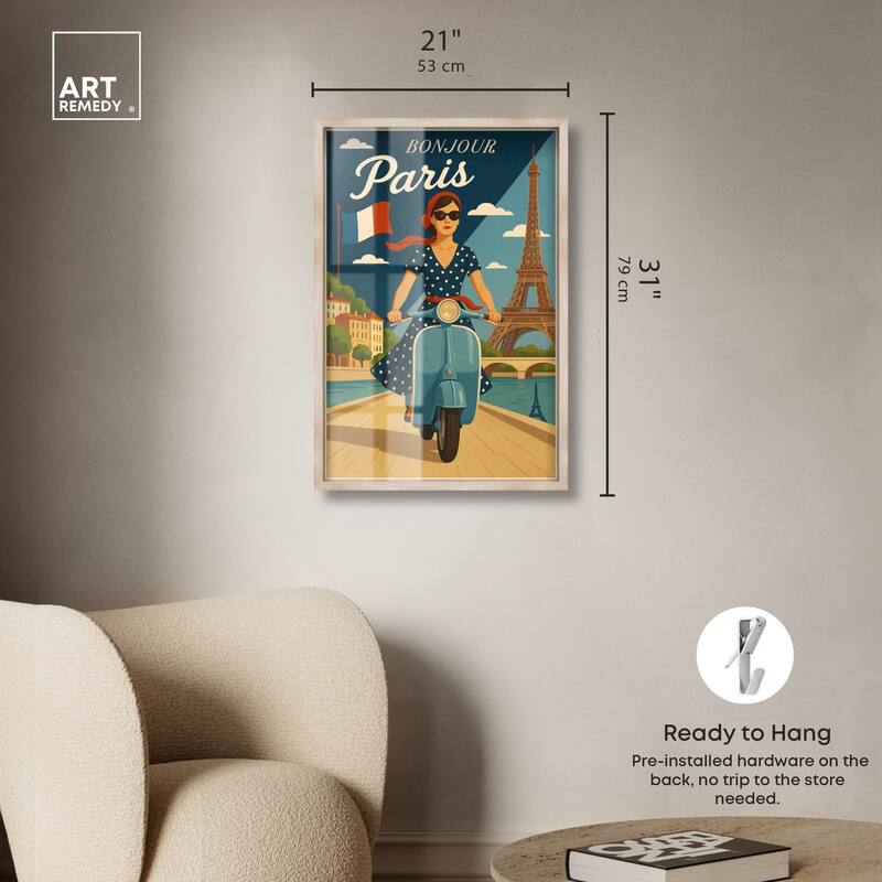 Scooter French Travel Shadowbox by Art Remedy