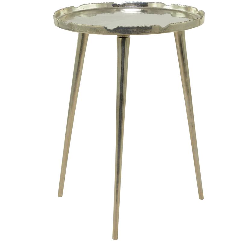 Black, Silver or Gold Aluminum Accent Table with Tray Top
