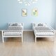 preview thumbnail 8 of 9, Modern Twin Over Twin Size Metal Frame Bunk Bed with Ladder and High Guardrail, Able to Split, Storage Space