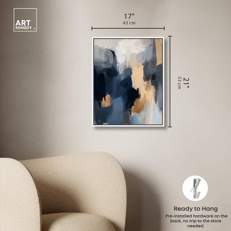 Navy Beige II Canvas by Art Remedy