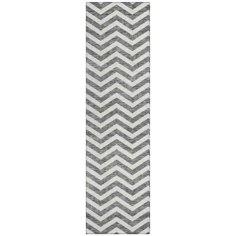 Machine Washable Indoor/ Outdoor Chantille Chevron Stripe Rug