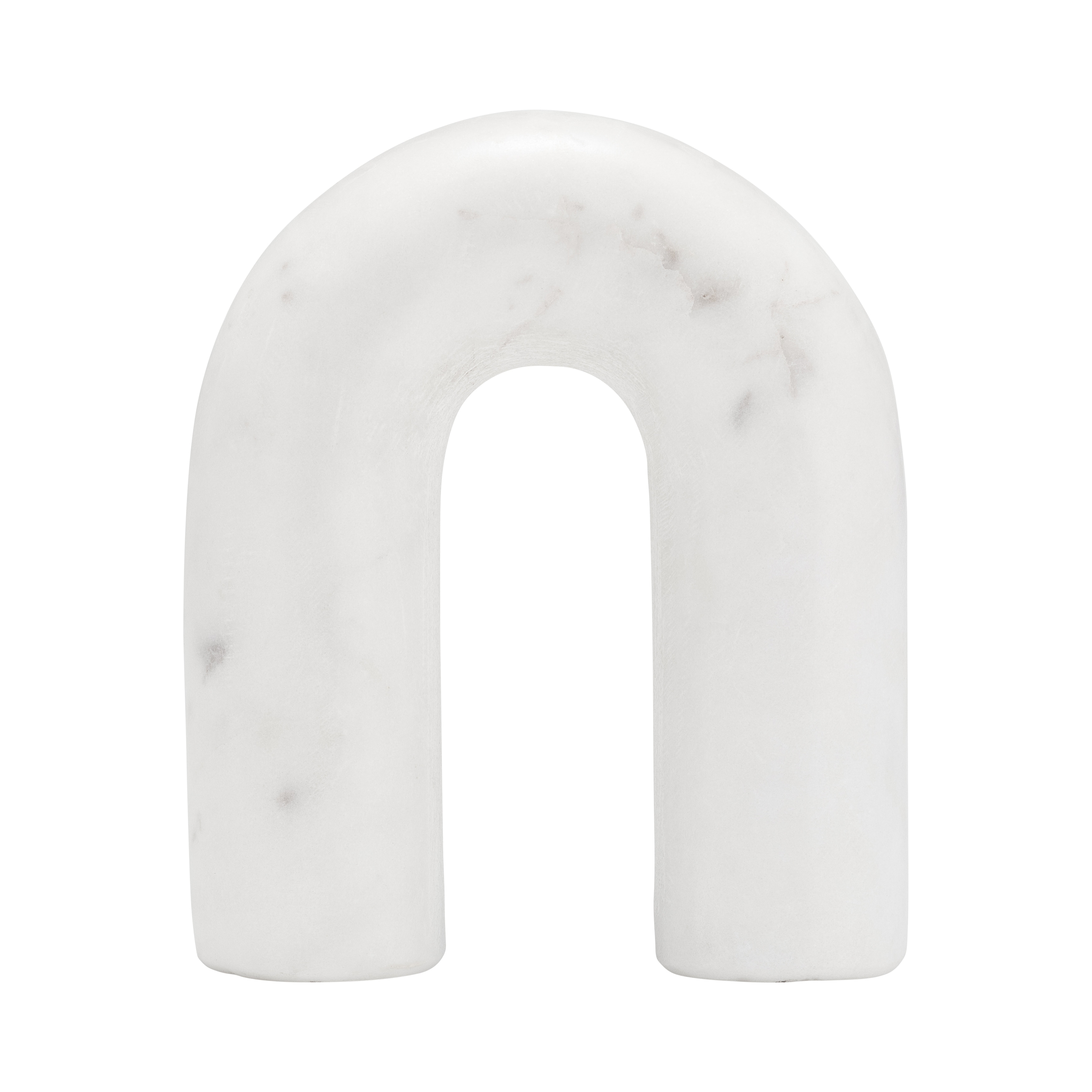 Sagebrook Home Arched Marble Horseshoe Sculpture Decor