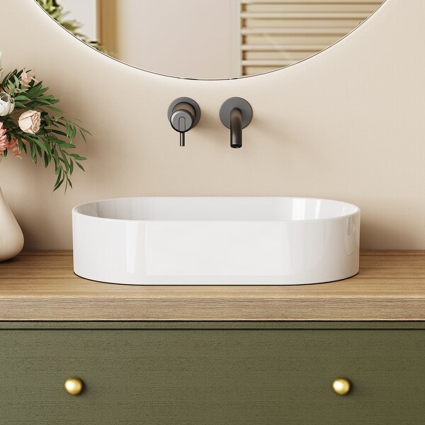 Yulika DJ-78330 Oval Vitreous China Vessel Bathroom Sink