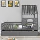 preview thumbnail 1 of 38, Twin Size House Bed Wood Kids Bed Frame with 2 Storage Drawers, Window and Guardrails for Bedroom, Easy Assembly Gray - Twin