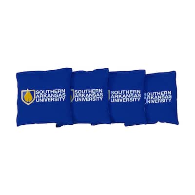 Southern Arkansas Muleriders Blue Cornhole Bags