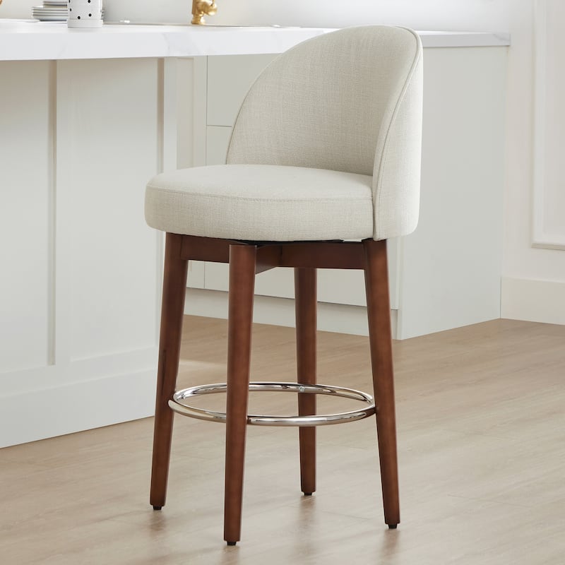 Spruce & Spring Elaine 26 inch Swivel Counter Height Bar Stools Set - Linen