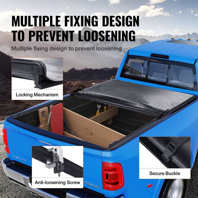 Truck Bed Cover, Roll Up Truck Bed Tonneau Cover, Soft PVC, Roll Up Tonneau Cover