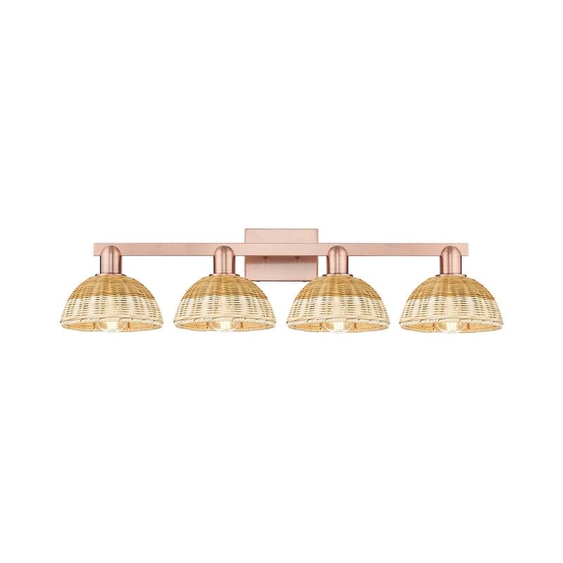 Innovations Lighting 716-4W-11-36 Natural Ballston Dome Vanity 2 - Antique Copper / Natural