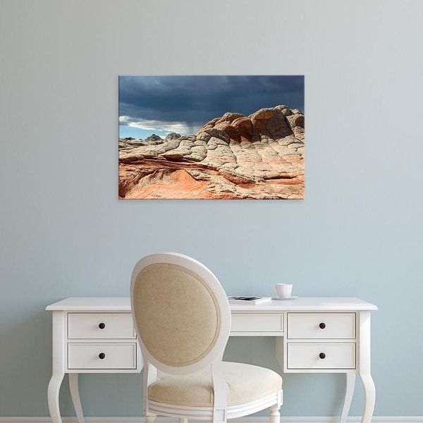 Easy Art Prints Charles Crust's 'Stormy Sky Over Red Toned Sandstone' Premium Canvas Art