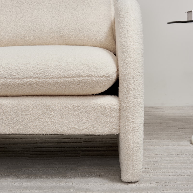 Beige 28.35" Upholstered Arm Chair with Ergonomic Design