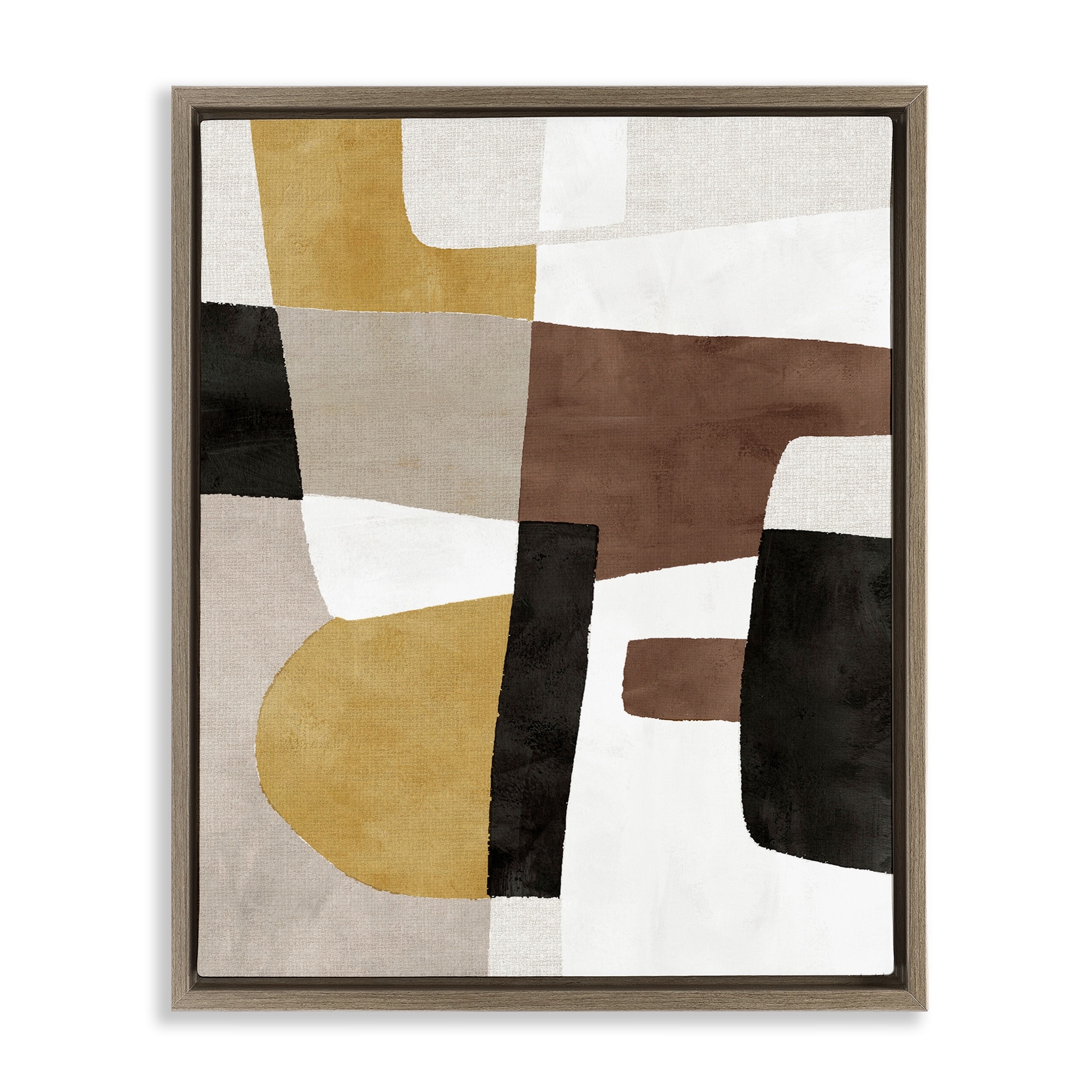 Stupell Abstract Shapes in Earth Tones Framed Floater Canvas Wall Art Design By Amber Sterling