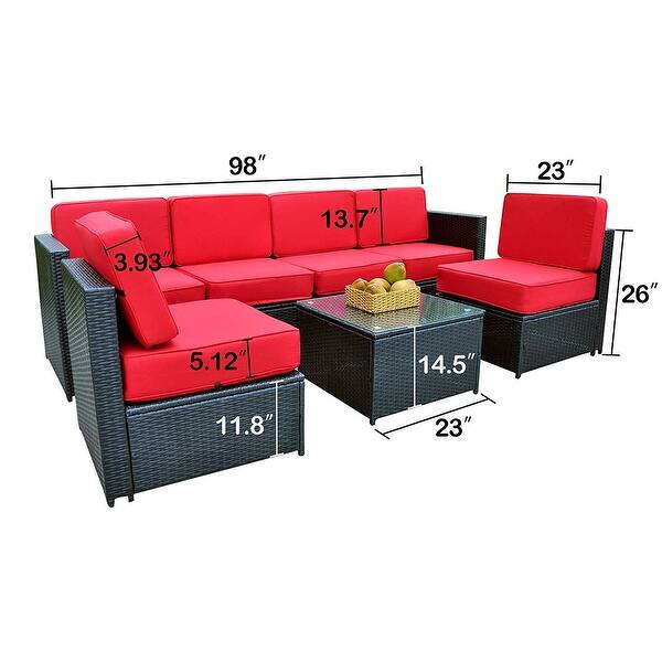 Kwari 7piece Black Wicker Patio Sectional Set by Havenside Home Bed