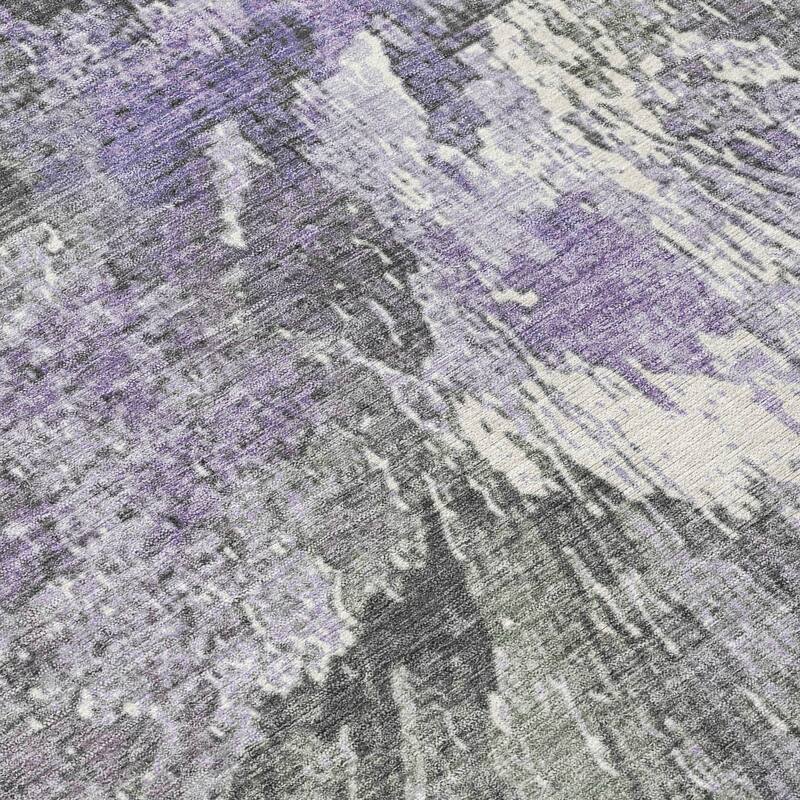 Machine Washable Indoor/ Outdoor Abstract Burst Chantille Rug