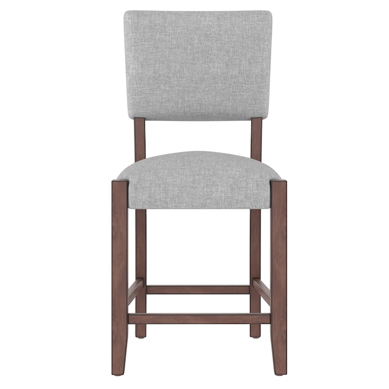 24.6" Modern Linen Upholstered Dining Chairs with Wood Legs (Set of 4)