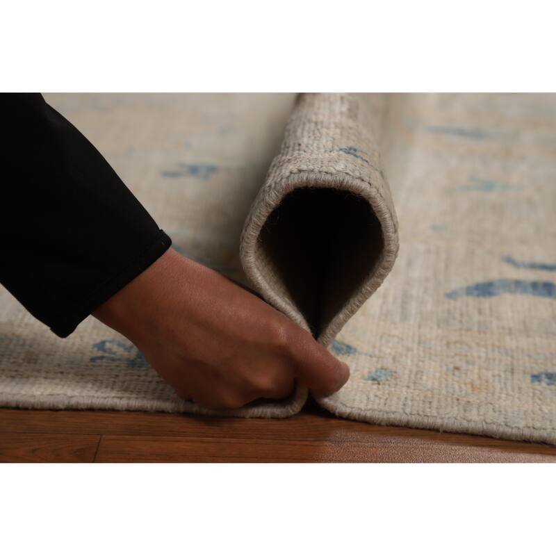 Hand Knotted Oriental 100% Wool Carpet Transitional All-Over Greys & Charcoal Oushak Area Rug - 10' 4'' X 8' 1''