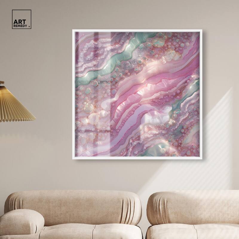 Pink and Mint Crystal I Shadowbox by Art Remedy