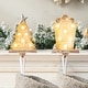 preview thumbnail 1 of 44, Glitzhome 7.5" H Christmas Silver LED Tree Star Gift Box Heavy Duty Stocking Holders Mantel Ornament