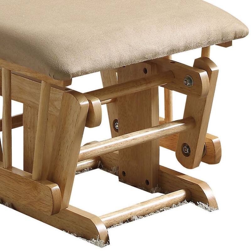 Taupe And Natural Oak 2-Piece Glider Chair And Ottoman Set