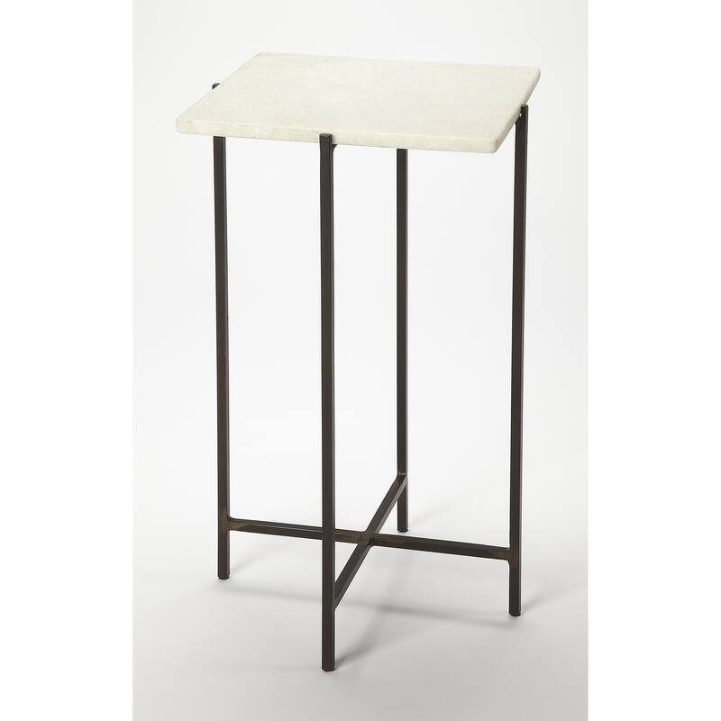 Nigella square Marble & Metal Accent Table