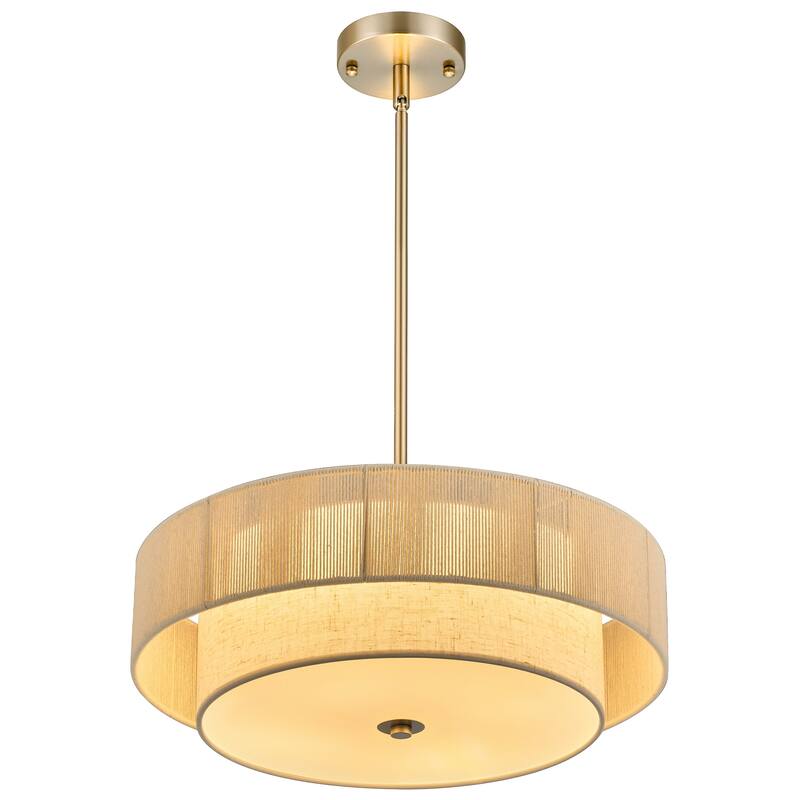 CO-Z 18 in 4-Light Dimmable Semi Flush Mount Fabric Ceiling Light Pendant - 18"