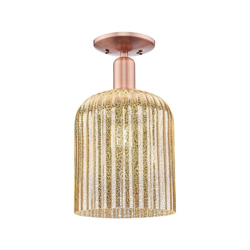 Innovations Lighting 716-1C-14-8 Bridal Veil Semi-Flush Bridal Veil 8" - Antique Copper / Mercury