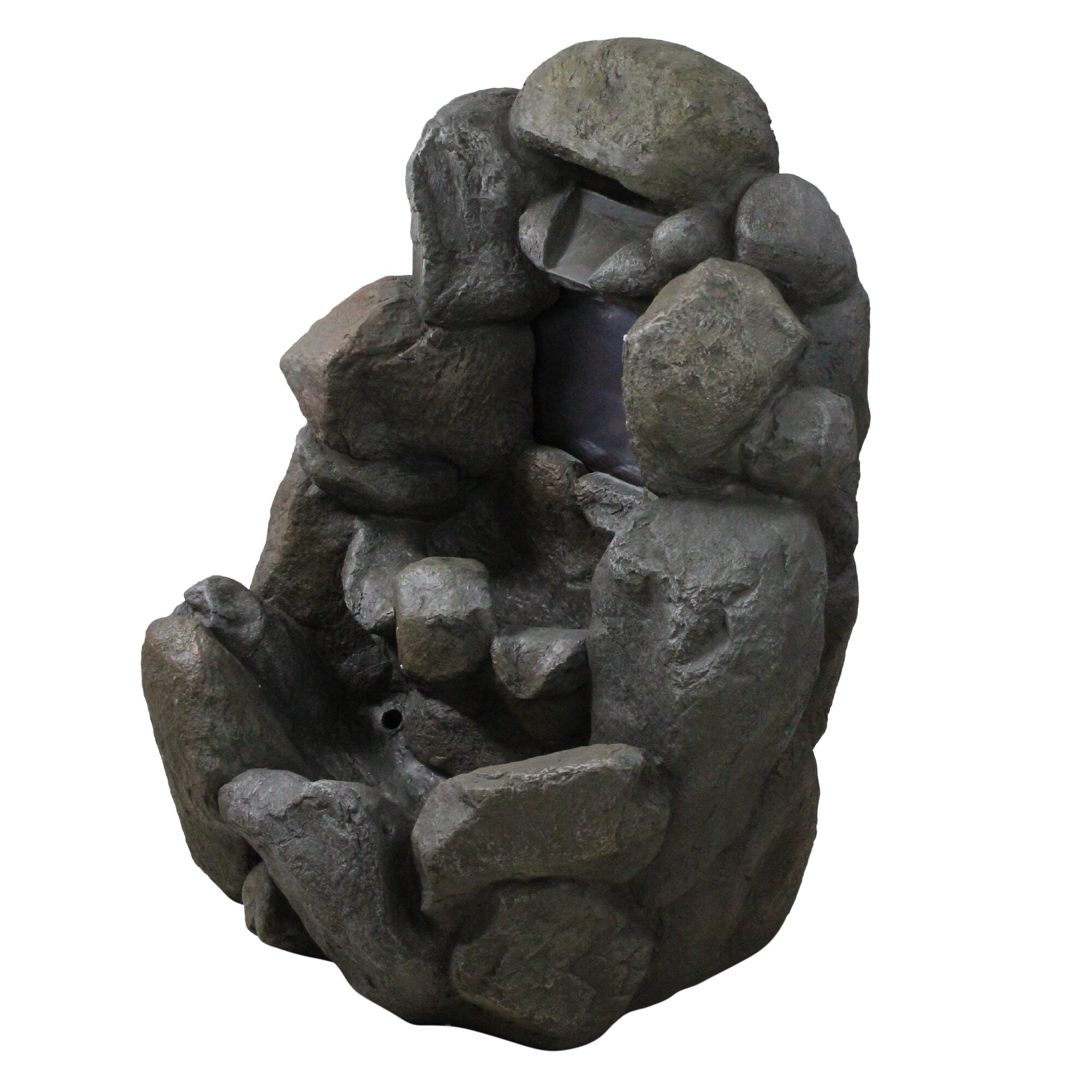 Shop 28 Stone Gray Faux Rock Fireplace Waterfall Outdoor Patio