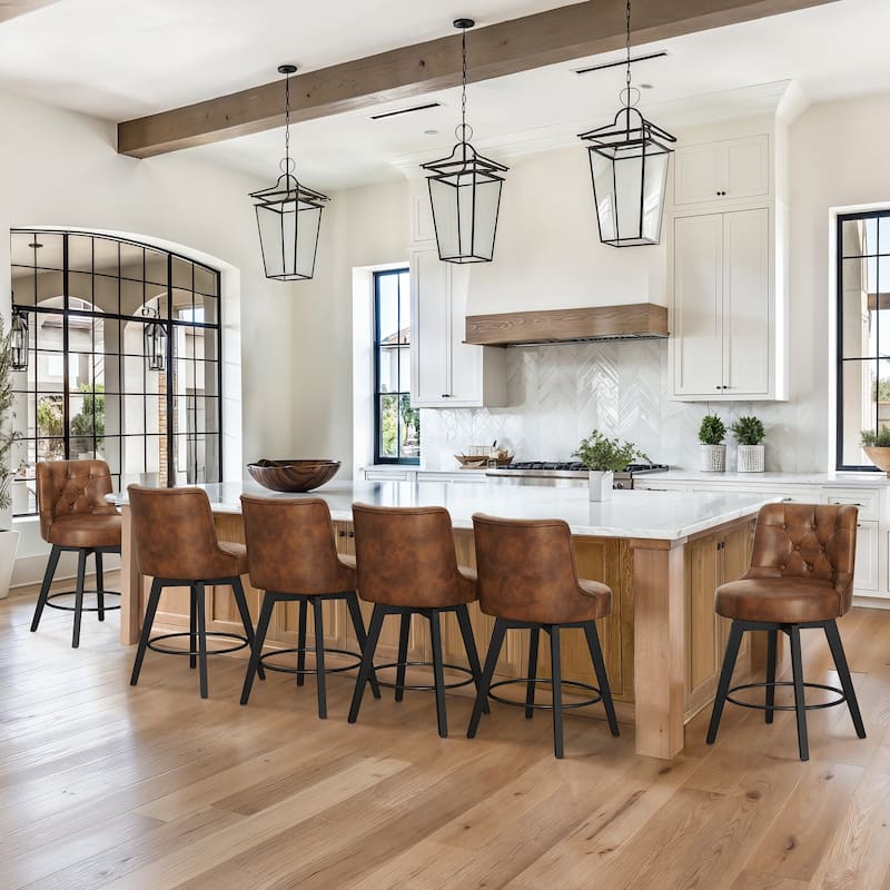 LUE BONA 26" Counter Height Bar Stools Swivel Bar stool for Kitchen Island - 26" H