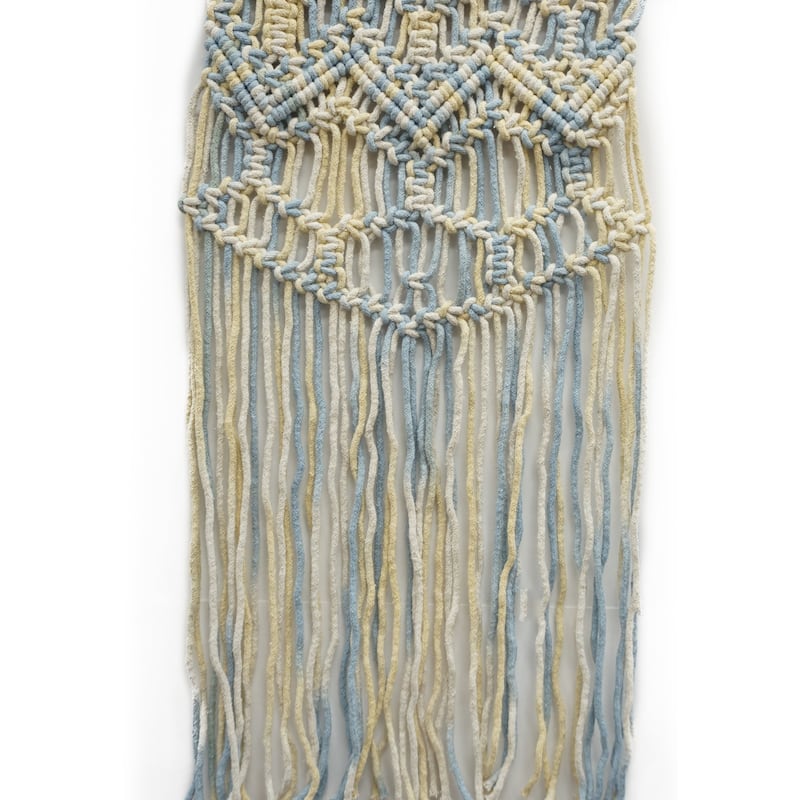 Home&Manor Wool and Cotton Macrame Wall Hanging with Rod Included - Exact Size